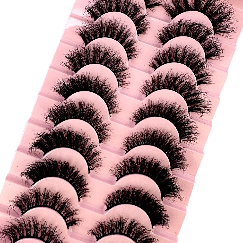 10pairs Makeup Eyelashes Soft Fluffy Lashes False Eyelashes Dramatic 3d Mink Lashes Lash Extension Make Up 3d Cilios Faux Cils