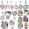 Colorful Cute Charm Bead Charms Bead copper CZ Zircon Hot Air Balloon Windmills Pendant Compatible With Authentic Bracelets Do It Yourself Jewellery