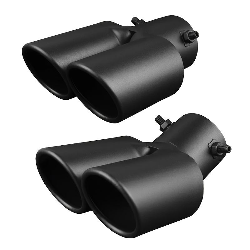 Black Stainless Steel Dual Outlet Slanted Exhaust Nozzle for Automobile Tail Double Pipe