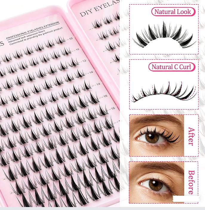 High-Quality Best-Selling Large Capacity 392 Pieces Autumn Maple Leaf Eyelashes Book 8-16mm Natural False Eyelash Set