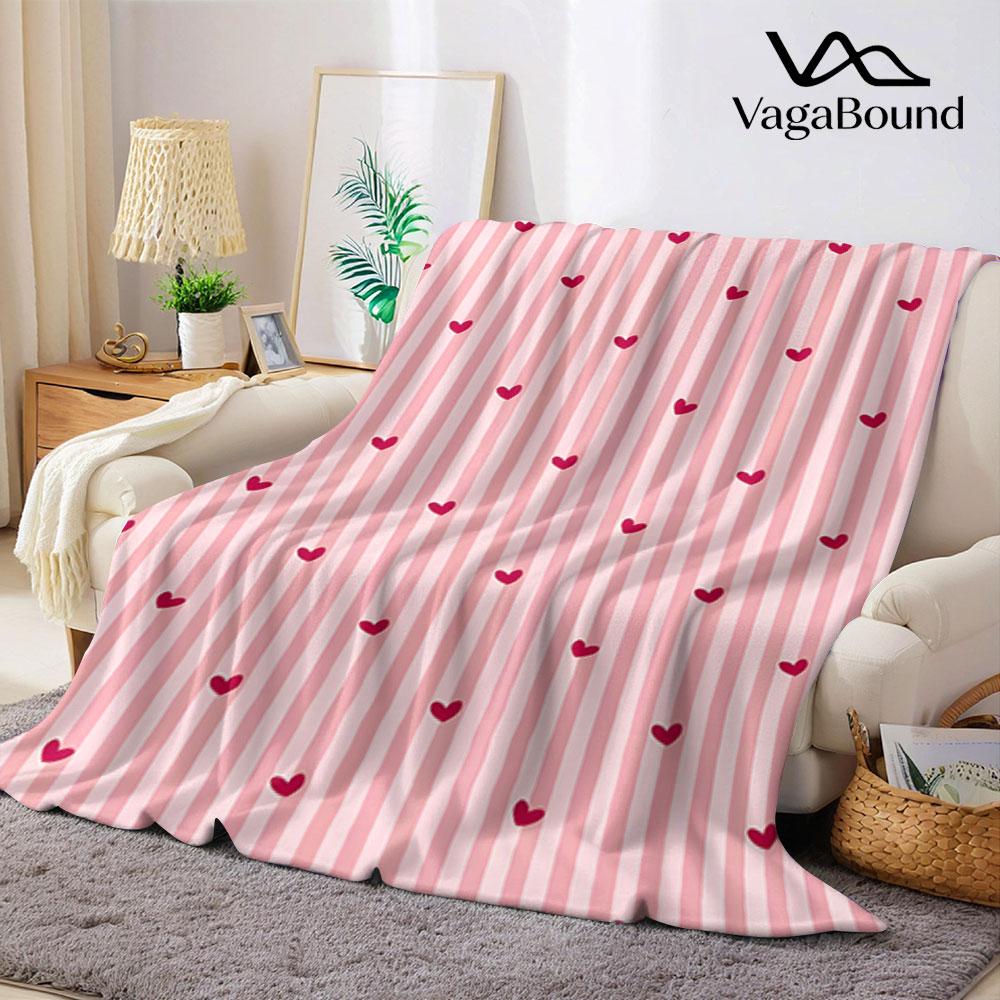 Grid Heart Flannel Blanket Perfect for Sofa Office Bed Travel Sleep Read Relax Camping four season use