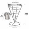 Sliver French Fry Cone Holder with Sauce Cup Fries Baskets Fries Display Stand  Serving Snacks