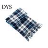 Imitation Cashmere Feel Scarf 10Pcs Men Women Plaid Print Tassel Trim Double Warm Winter Sided Velvet Long Contrast Color Thermal