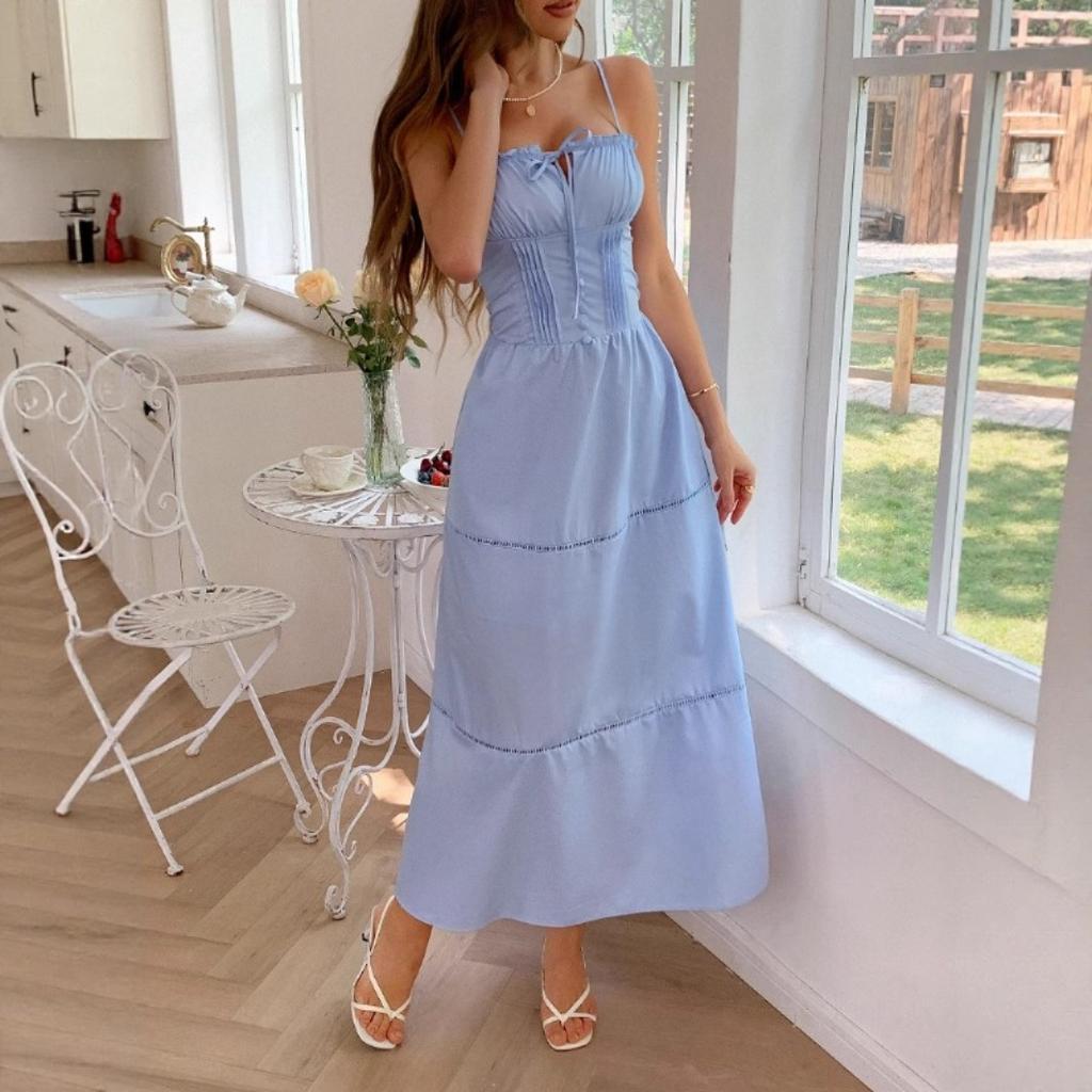 French Elegant Style Suspenders Waist Long Dresses Dresses Women's Spring and Summer