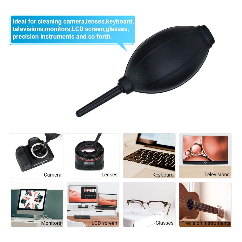 JJC Camera Air Blower, Black, for Cleaning Cameras, Lens Cleaning, Silicone Maintenance, High-Powered Blower Pro