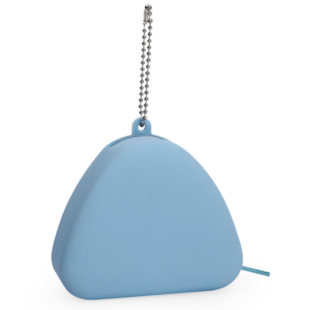 Candy Color Silicone Coin Holder Triangle Shape Zipper Closure Mini Coin Purse Waterproof Portable Zipper Wallet Portable Use