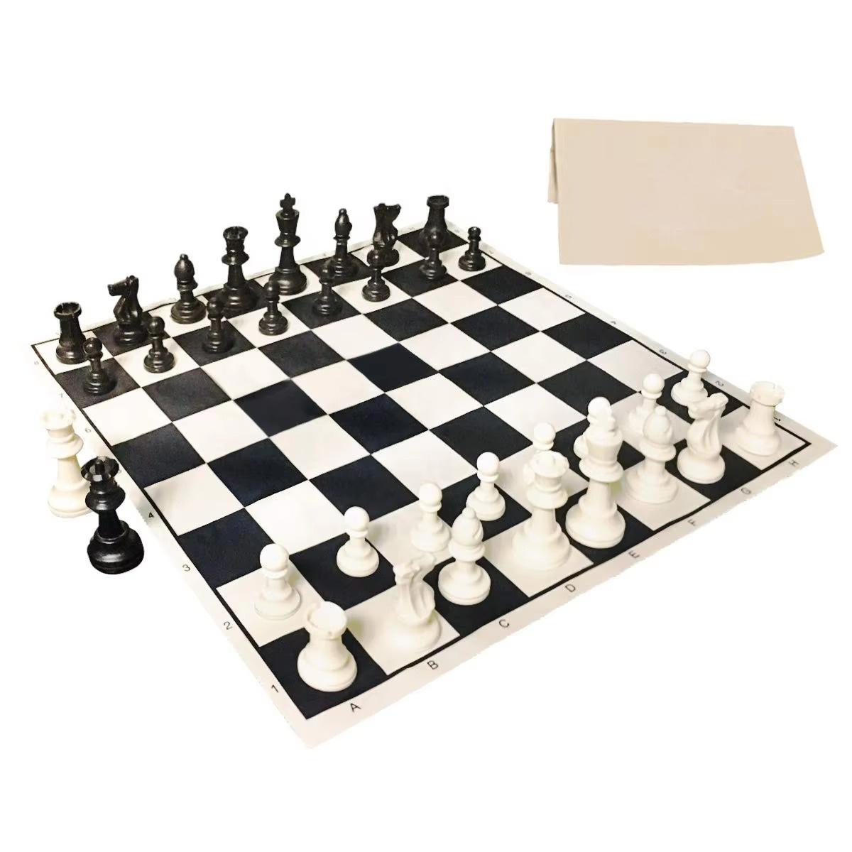 FuPai Tournament Cloth Chess Board Portable Travel Chess Game Set Roll up Combination Chess Set