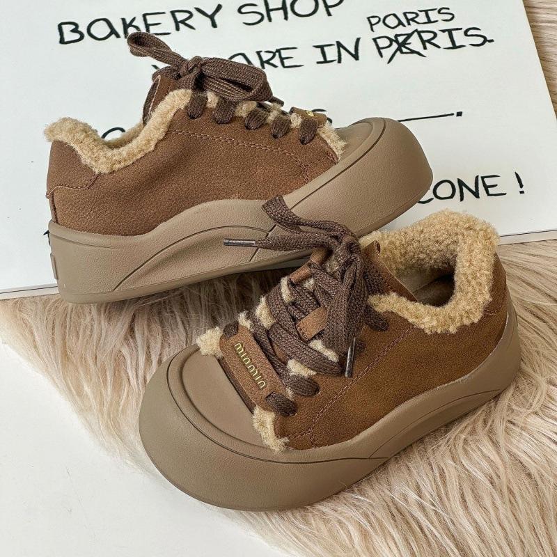 Girls Cotton Shoes 2025 Winter New Children's Warm Board Shoes Boys Retro Velvet Thickened Velcro Casual Shoes