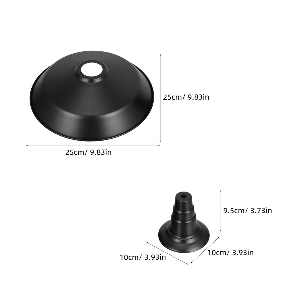 1Set Vintage Industrial Black Iron Lamp Shade Pendant Light Cover for Dining Room Restaurant Cafe Metal Hanging Fixture