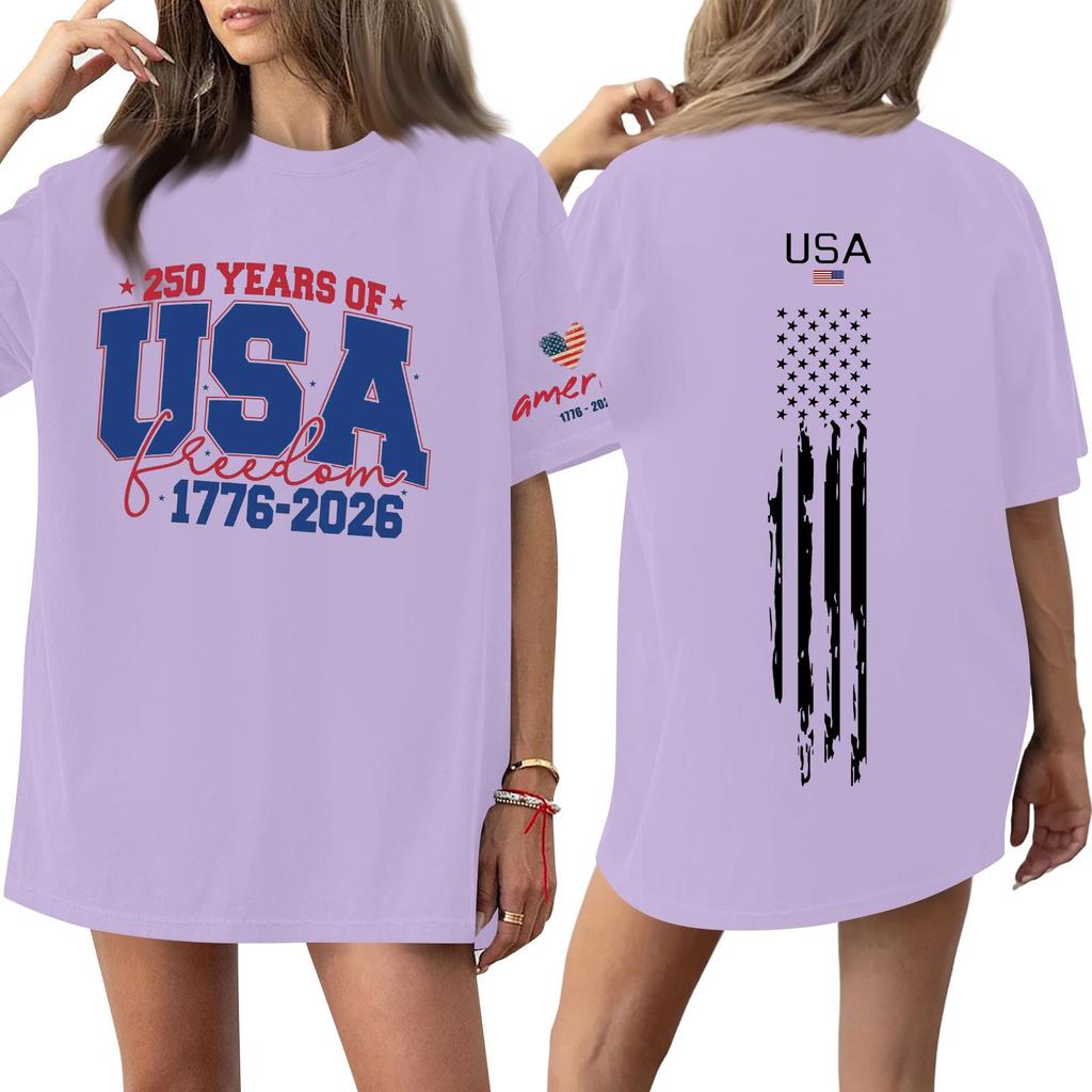 Women's Casual Fashion Round Neck Casual Print Short Sleeve T-Shirt Top