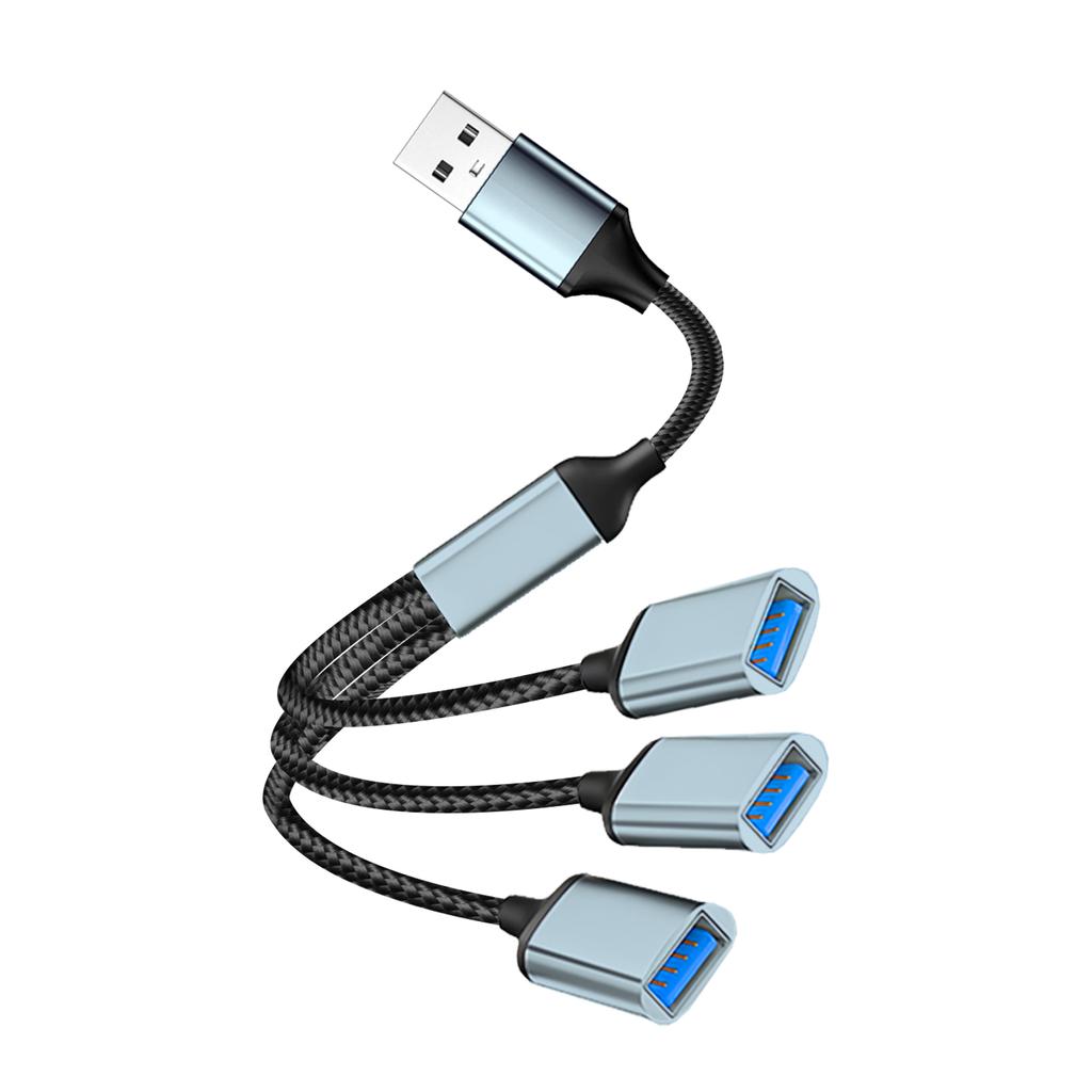 USB-Splitterkabel (1 Eingang, 3 Ausgänge), USB-A-Erweiterungshub, Multi-USB-Port-Erweiterungskonverter für Auto, PC, Computer, Tastatur