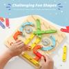 Toys, Puzzles Letter And Number Shapes Construction Toys, 35 PCs Wooden Parts For Educational Preschool Color Activity Board Set