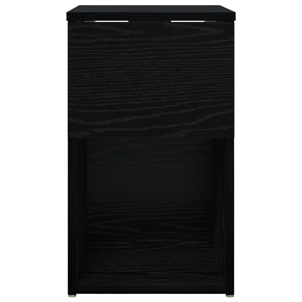 Bedside Cabinet in Black Oak 29 x 31.5 x 49 cm Engineered Wood