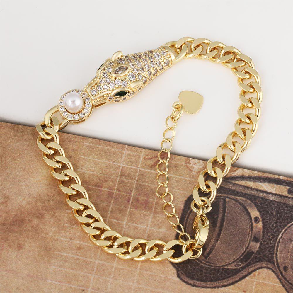 European and American Hip-hop New Creative Leopard Head Bracelet Fashion Bracelet