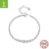 Fashion 50 Points Moissanite Bracelet, Simple Light Luxury S925 Sterling Silver Double-Layer Bracelet Jewelry