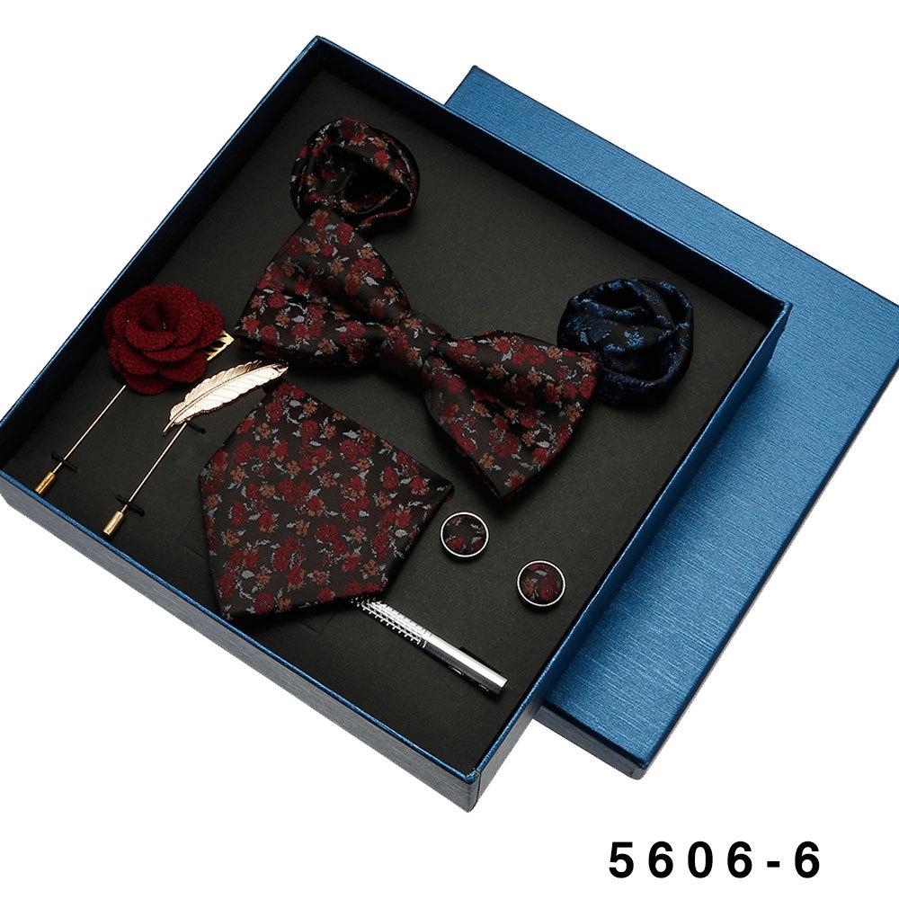 Men's Formal Tie & Pocket Square Eight-Piece Gift Set - High-End Wedding & Business 