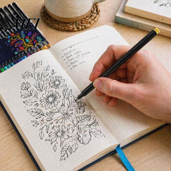 Precision Fineliner Pens Fine Point Pen, 0.4mm Ultra-fine Needle Tip, Waterproof Quick-drying Ink Multi Color Set Drawing Set, for Professional