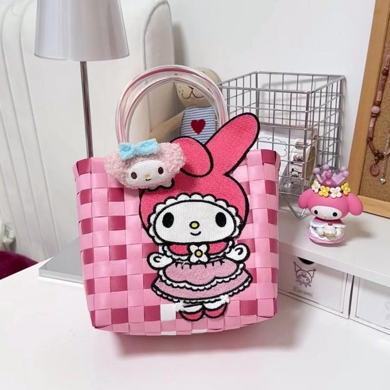 

Hello Kitty Woven Bag Waterproof Handbag Lunch Box Female Student Gift 18x18x10