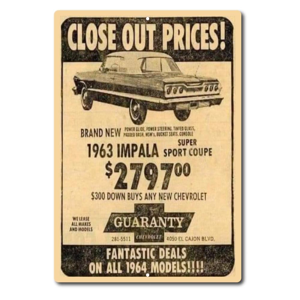 

US Vintage Retro Look Tin Sign Impala Adv door Wall Decor Metal Bar Pub Poster