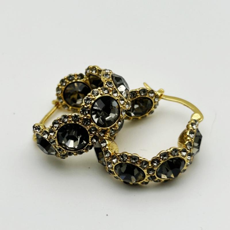 

Medieval Vintage Czech Grey Diamond Circle Ear Buckle Niche Tassel Design Light Luxury Unique Temperament Geometric Wind світло-сірого кольору