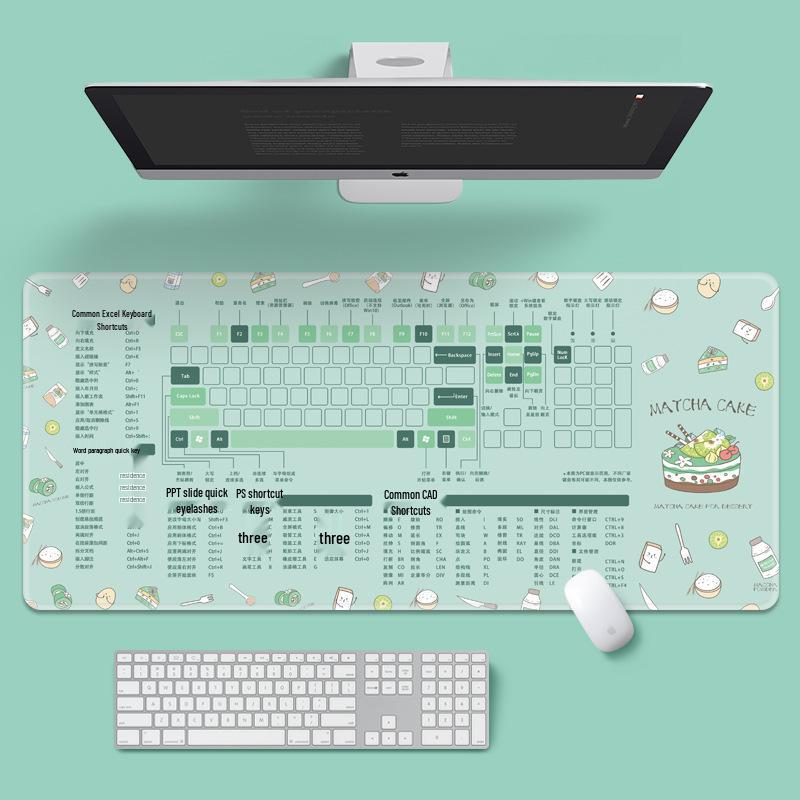 Extra Large Cartoon PS Hotkeys CAD Mouse Pad - Non-Slip Desk Mat for Keyboard & Laptop