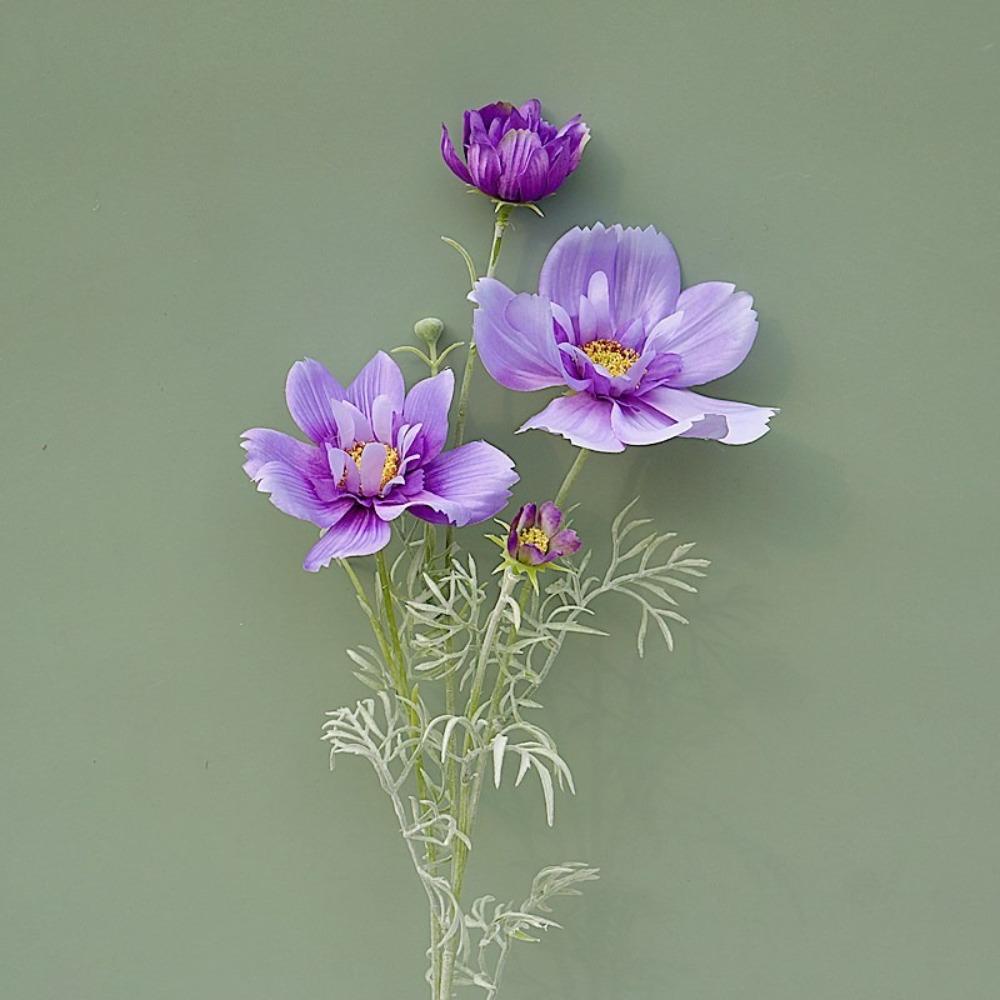 Luxury Artificial Cosmos Flower Branch Gesang Flower Plastic Chrysanthemum Elegant Handmade Fake Flower Home Wedding Decor Boda