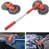 Double Brush Head Car Washer Mop Three-Section Telescopic Car Cleaning Kit  Windshield