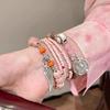 5Pcs Bohemian Multi-Layer Rice Bead Bracelet Wings Pendant Elastic Rope Bracelet Ethnic Style Jewelry