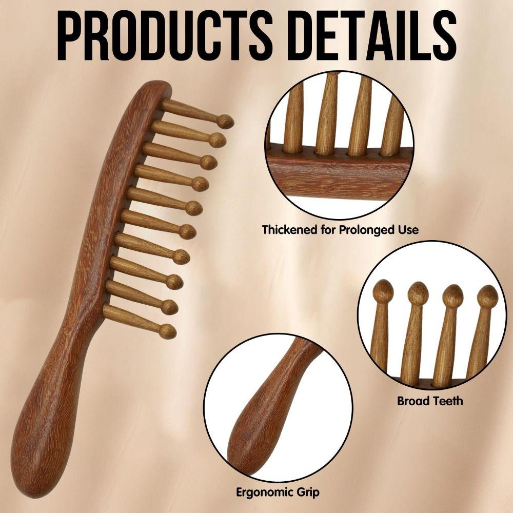 Bequeme Massage Körper Meridian Massagekamm Holz Kopfmassagekamm Neuer Loc-Kamm Kopfhautmassag
