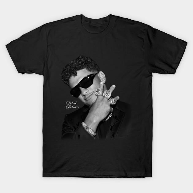 

Men Black Print T-shirt Patrick Mahomes Retro 90S Bootleg Nfl Graphic No-Cut Transfer Paper Print Cotton Tshirt 2XL чорний