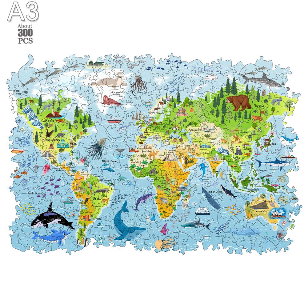 Earth Wooden Puzzle Children'S Starry Geography Early Education Astro Difficult Wood Brains Accompany Adult Puzzle Party Leisure