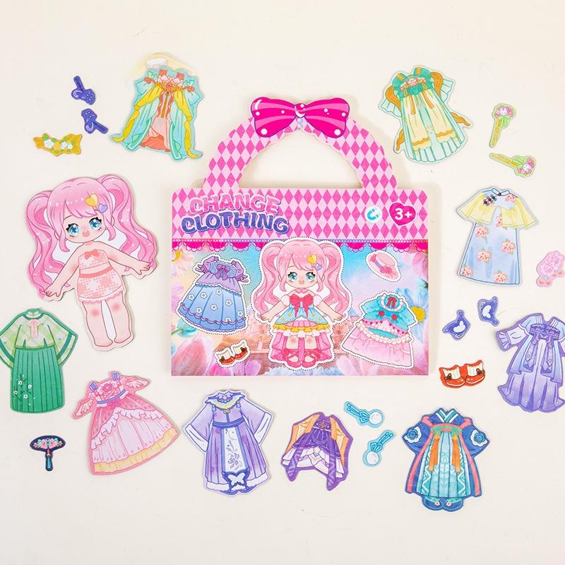 Cartoon Princess Reusable Magnetic Fridge Stickers Educational Puzzle Toy For Girls