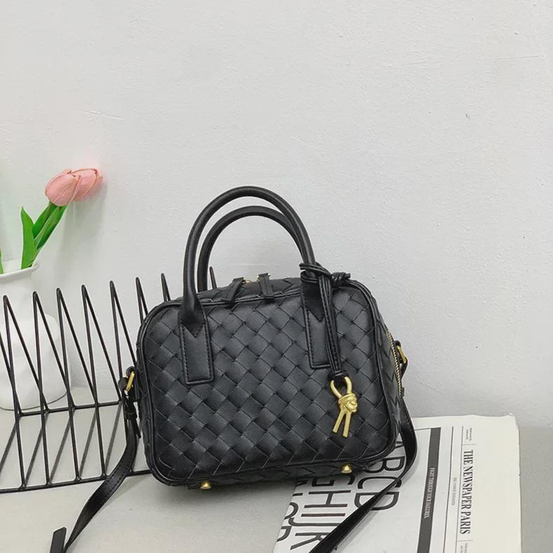 2024 Γνήσιο Δέρμα Γυναικεία Χειροποίητη Μικρή Τετράγωνη Τσάντα Κουτί - Τσάντα Χειρός, Ώμου, Messenger, Εργασίας και Στυλ Boston