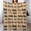 Vintage Retro Steam Old Trains Poster Backpack Throw Blanket Summer Cool Breathable Blanket for Sleeping