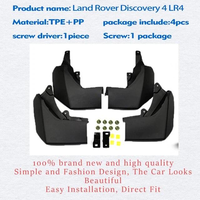 2009-2017 Front Rear 4pcs FOR Land Rover Discovery 4 LR4 Mudguard Fender Mud Flap Guards Splash Mudflaps Car Accessories