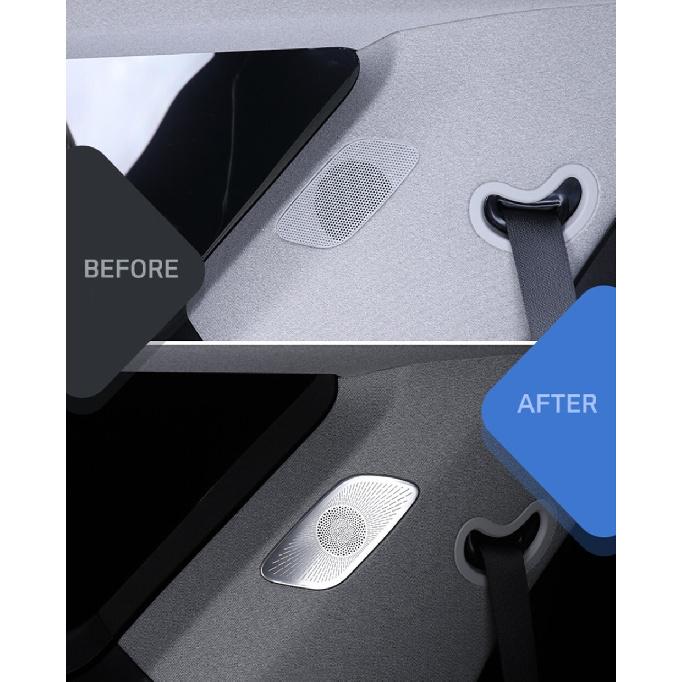 2x Stainless Steel C-Pillar Speaker Decoration Cover Trim For Hyundai Palisade
