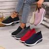 Mode Übergröße 36-43 Schuhe für Damen Sommer Herbst Mesh Atmungsaktiv Bequem Slipper Plateau Keilabsatz Sneaker Freizeitschuhe