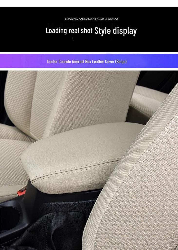 Leather Armrest Box Cover for Ford Focus 2015-2020