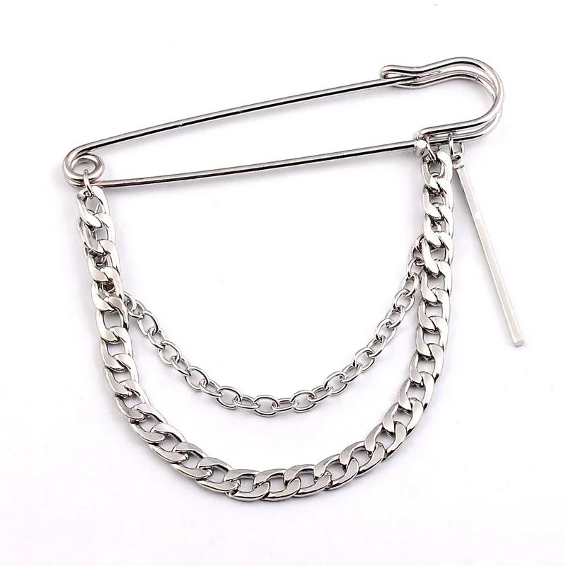 

Trend Retro Chain Pin Brooch Street Punk Tide Cool Street Fashion Metal Decoration Punk Hip Hop Clothing Men Accessorie A