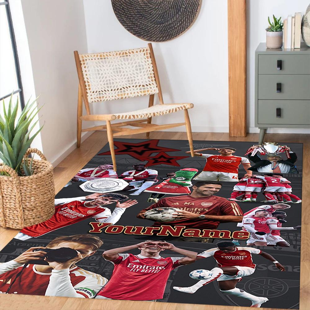 Arsenal Customizable Name Floor Mat Perfect for Living Rooms Hallway Playrooms Balcony Antislip Carpet Anime Office Decor