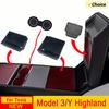 For New Tesla Model 3 Highland Model Y Launch Center Console Organizer Tray Armrest Storage Box Cup Holder Mats Trim Accessories
