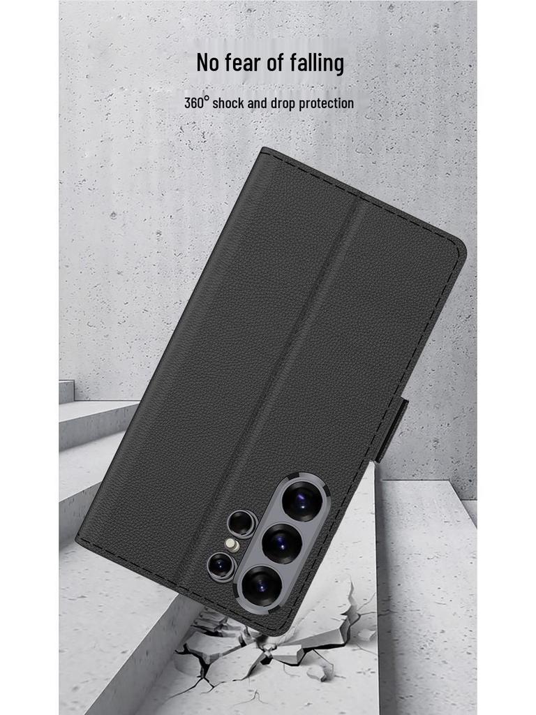 Samsung S26 Ultra Leather Wallet Case with Card Holder - Protective and Stylish