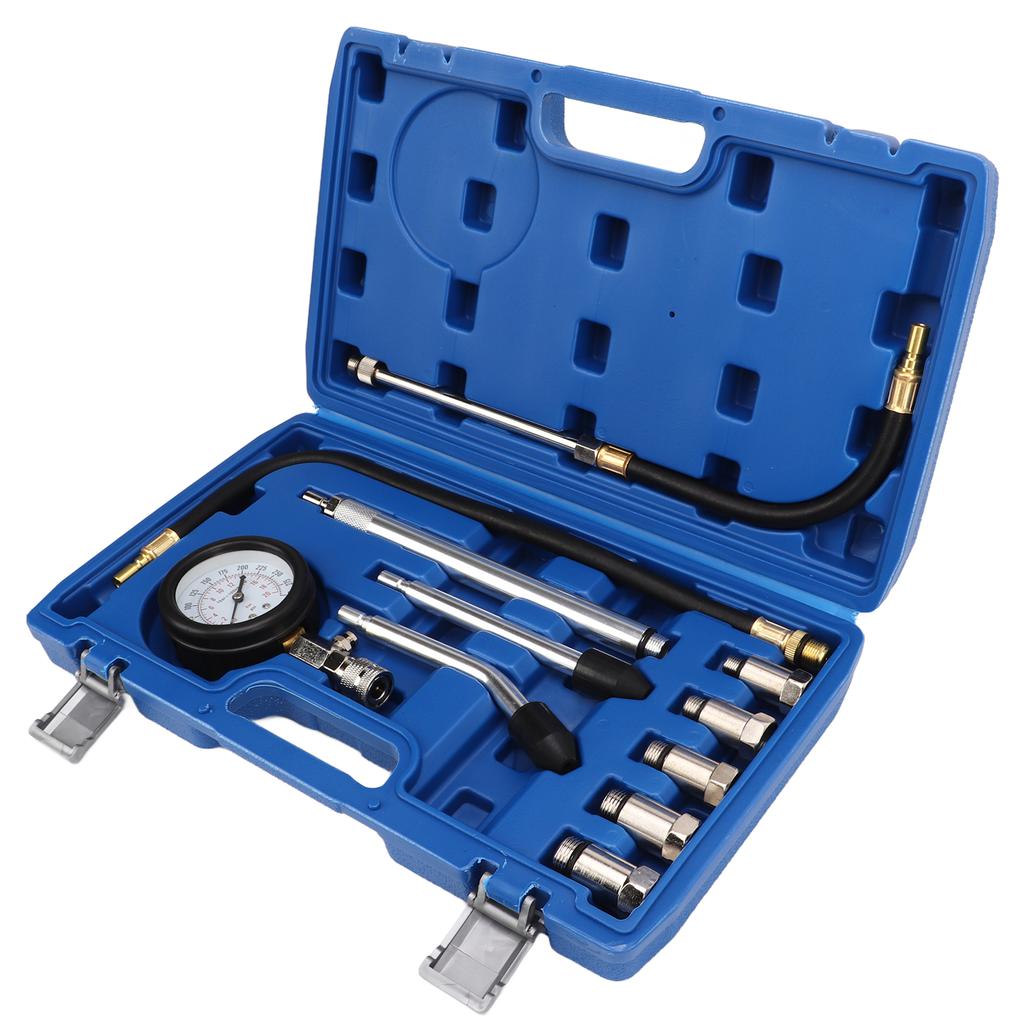 17pcs Cylinder Compression Tester Kit 0‑300PSI Engine Uvinersal Cylinder Pressure Detection Digital Gauge