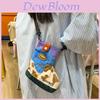Modern Cool Woolen Kids Crossbody Bag With Geometric Pattern For Daily Use