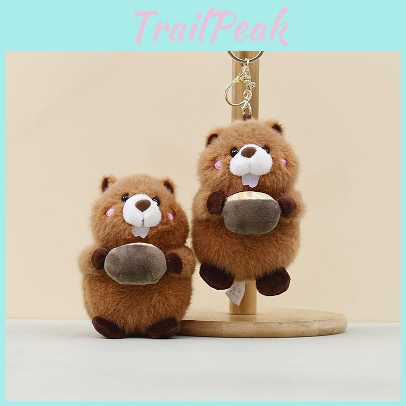Plush Groundhog Toy Cartoon Keychain Backpack Pendant Childrens Holiday Gift