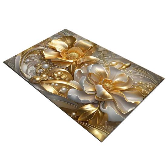 3D Floral Bath Mat Diatomaceous Earth Absorbent Floor Mat Non Slip Realistic Flower Bathroom Rug