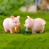 Mini porco fofo com 5 porquinhos, enfeites de resina, modelo em miniatura, estátua de animal, decoração de bonsai, acessórios de quarto kawaii