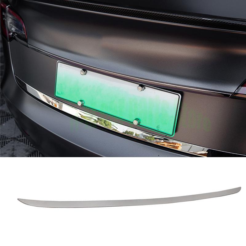 Auto Accessory Rear Tail Trunk Door Lid Car Stainless Steel Tail Trim For Tesla Model Y - Tail Gate Tail Trim 2PCS /