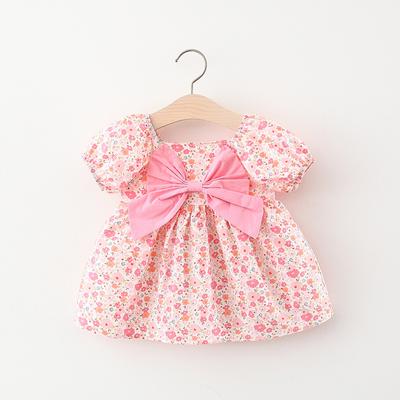 Abito estivo per bambini nuovo prodotto bambina bambina piccolo abito floreale a maniche corte gonna da principessa