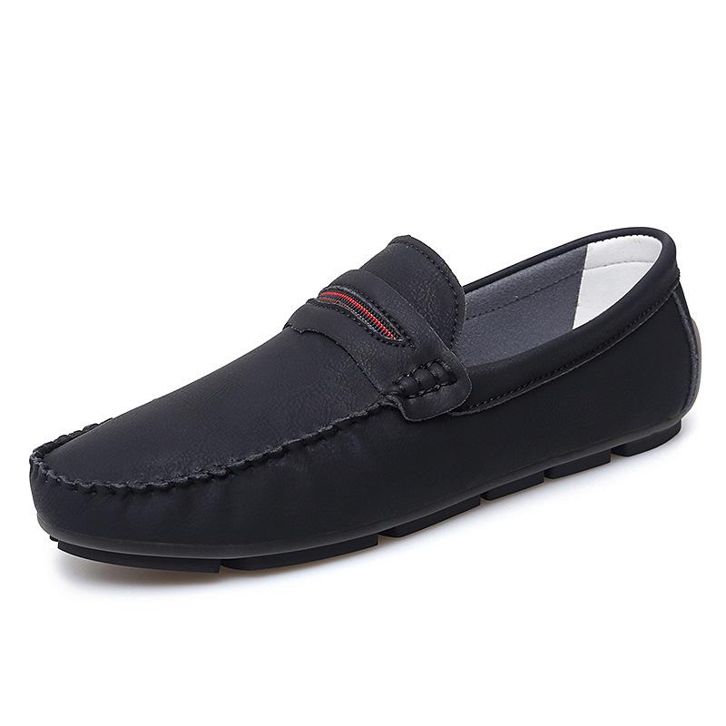 

Большие размеры, мужские повседневные шапки, британские кожаные туфли, легкие мокасины, мужская обувь для вождения 38 чёрный